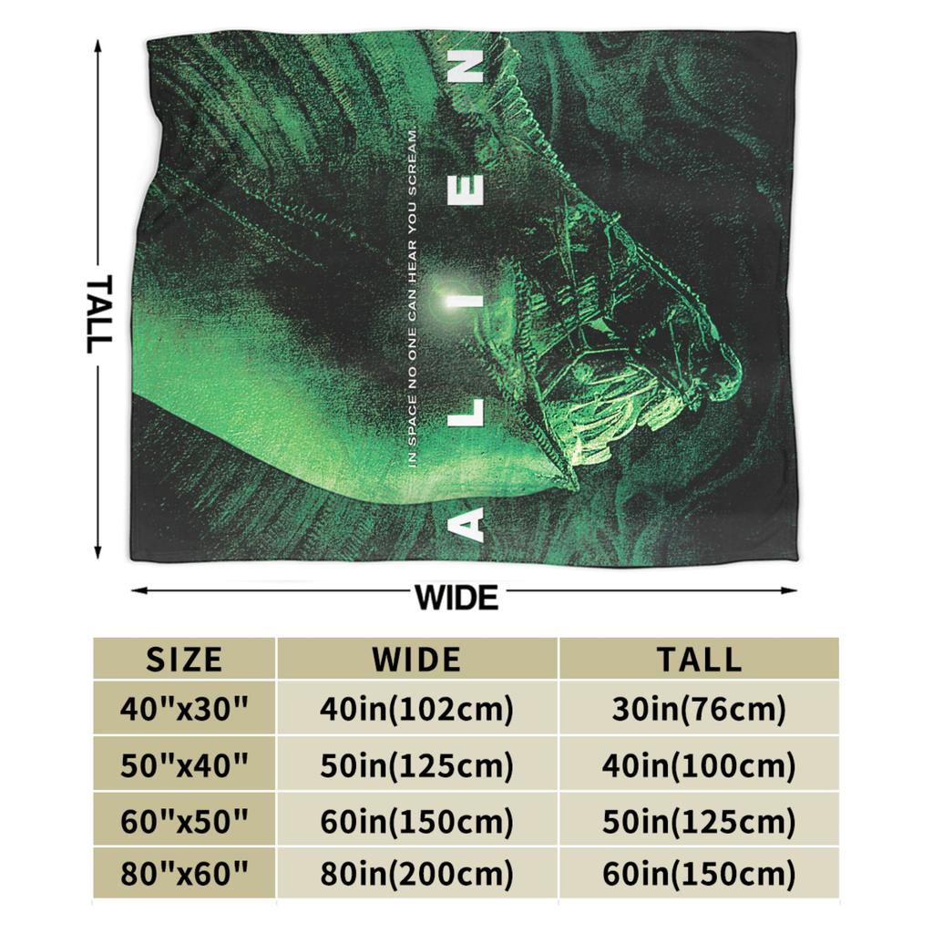 Aliens 45th Anniversary Xenomorph Blanket Coral Fleece Plush Textile Decor Space Multi-function Throw Blanket for Bedding Quilt