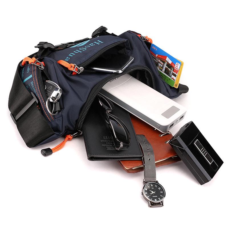 Men's Multifunctional Waterproof Outdoor Waist Bag: Single Shoulder, Crossbody, and Chest Bag for Cycling and Mountaineering with Large Capacity.