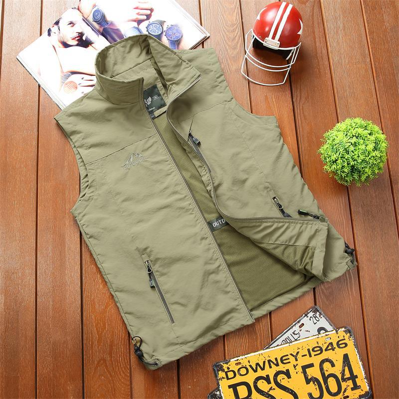 Kamizelka męska Wiosna i jesień Cienka, oddychająca kamizelka na co dzień Męska młodzież w średnim wieku i osoby starsze Szybkoschnąca kamizelka Letnia kamizelka