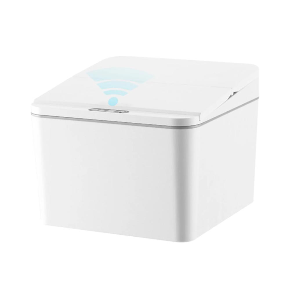 

С крышкой Автоматическое мусорное ведро Настольный дизайн Умное мусорное ведро Перезаряжаемое мусорное ведро Для использования на улице белый