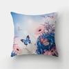 Colorful Butterfly Plant Printing Pattern Cushion Cover for Home Living Room Sofa Office Decoration Throw Pillow