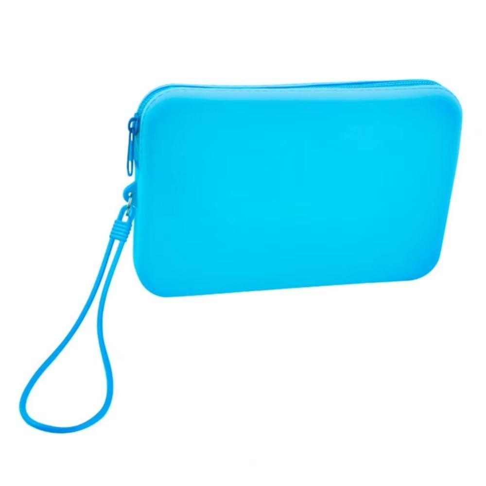 Large Capacity Silicone Cosmetic Organizer Solid Color Portable Makeup Pouch  for Outdoor