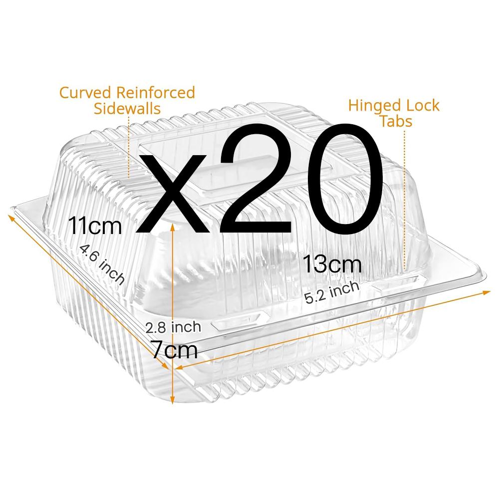 

Clear Clamshell Food Containers Plastic Hinged Clamshell Take Out Container with Lids, To Go Food Containers for Dessert