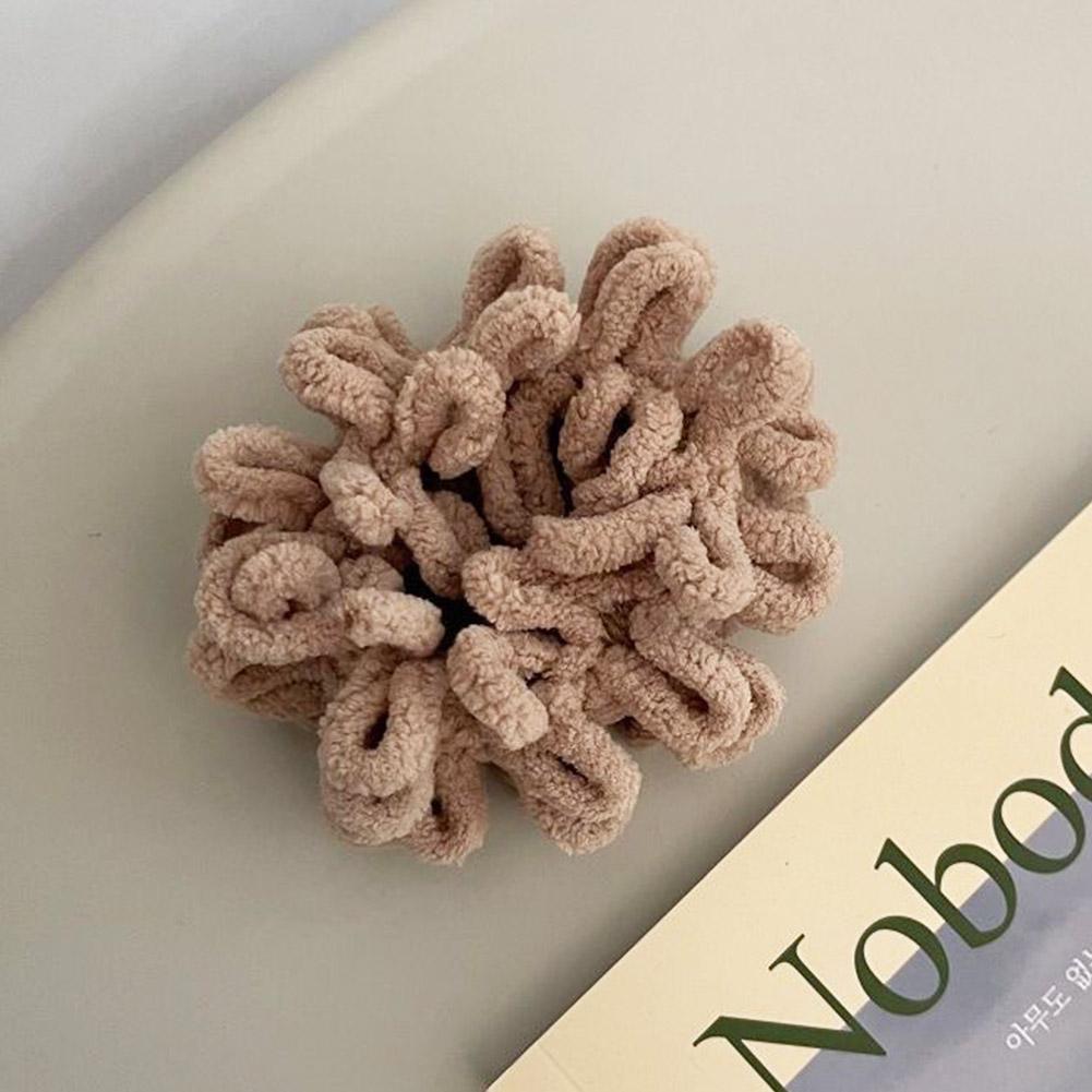 Kvinnor Eleganta Enfärgade Veck Plysch Mjuka Elastiska Hårband Hårhästsvans Elastiska Accessoarer Mode B8X6