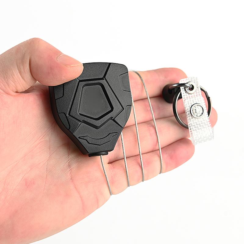 1Pc Retractable Easy-To-Pull Buckle Badge Reel Carabiner Key Chain Anti-Theft Anti-Lost Key Chain With Steel Cord