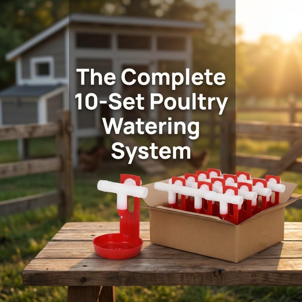 10 Sets High Quality Plastic Automatic Poultry Drinker Durable Chicken Water Feeder Bird