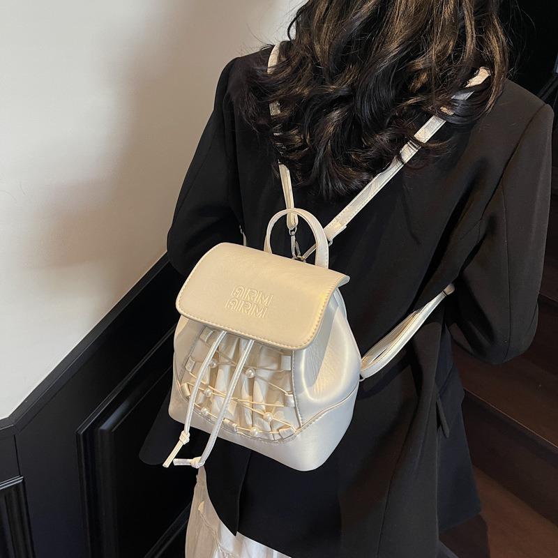 Niche Design Fashionable Backpack New High-end Versatile Casual Bucket Bag Lightweight Small Backpack