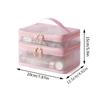 Double-Layer Makeup Bag - Large Capacity, Portable Cosmetic Organizer with Mesh Design for Travel & Bathroom Storage Bags