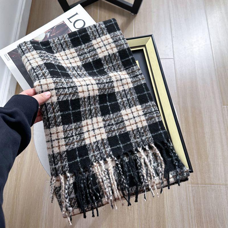 Red Plaid Imitation Cashmere Scarf: Versatile, Warm, High-End Shawl for Men & Women