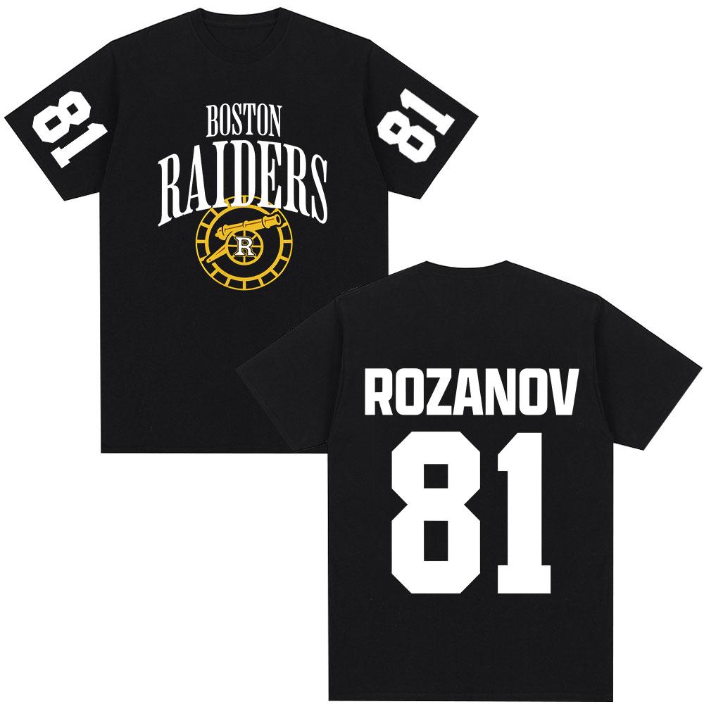 Heated Rivalry Ilya Rozanov 81 Boston Raiders Tshirts Unisexs Clothing Fashion Vintage Oversized T Shirts Cotton Casual Tshirt