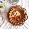 Lirancia Rattan Storage Basket, Openwork Round Bread Basket for Guests, Fruit, and Snacks, Ideal for Home Crafts and Handmade Projects (30 X 6 Cm)