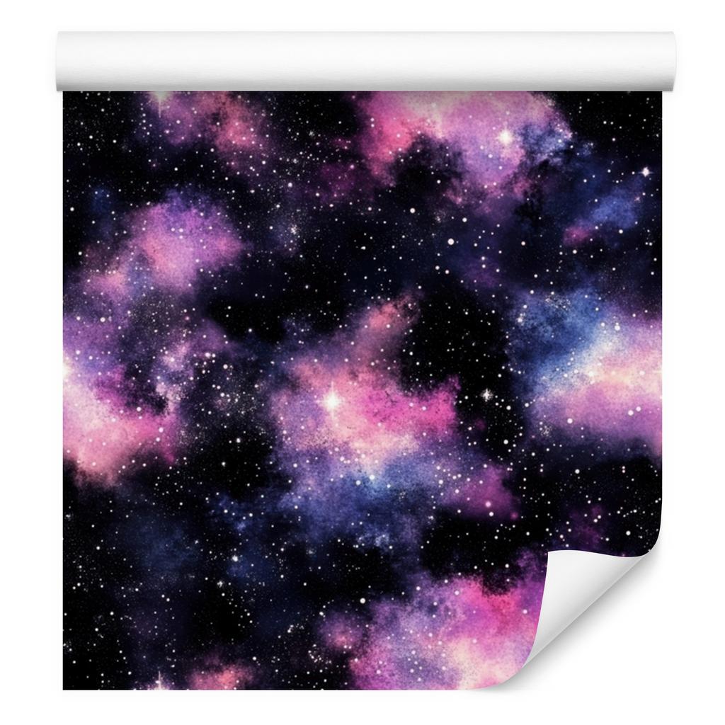 Watercolor Galaxy Wallpaper Black, Indigo and Violet 50x1000