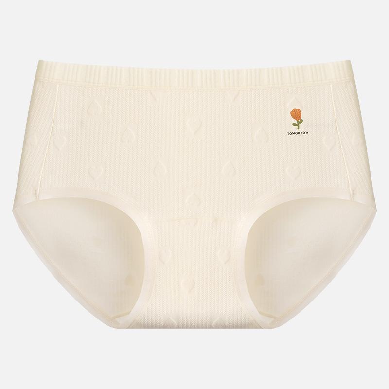 Nouveau slip en coton pur à entrejambe long 10A antibactérien pour femmes, motif floral doux, pour le printemps et l'automne