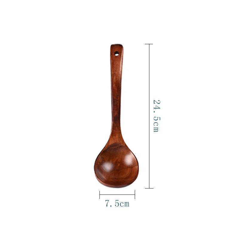 S/L Wooden Ladle Long Handle Ladle Utensils for Soup Handmade for Kitchen Cookware