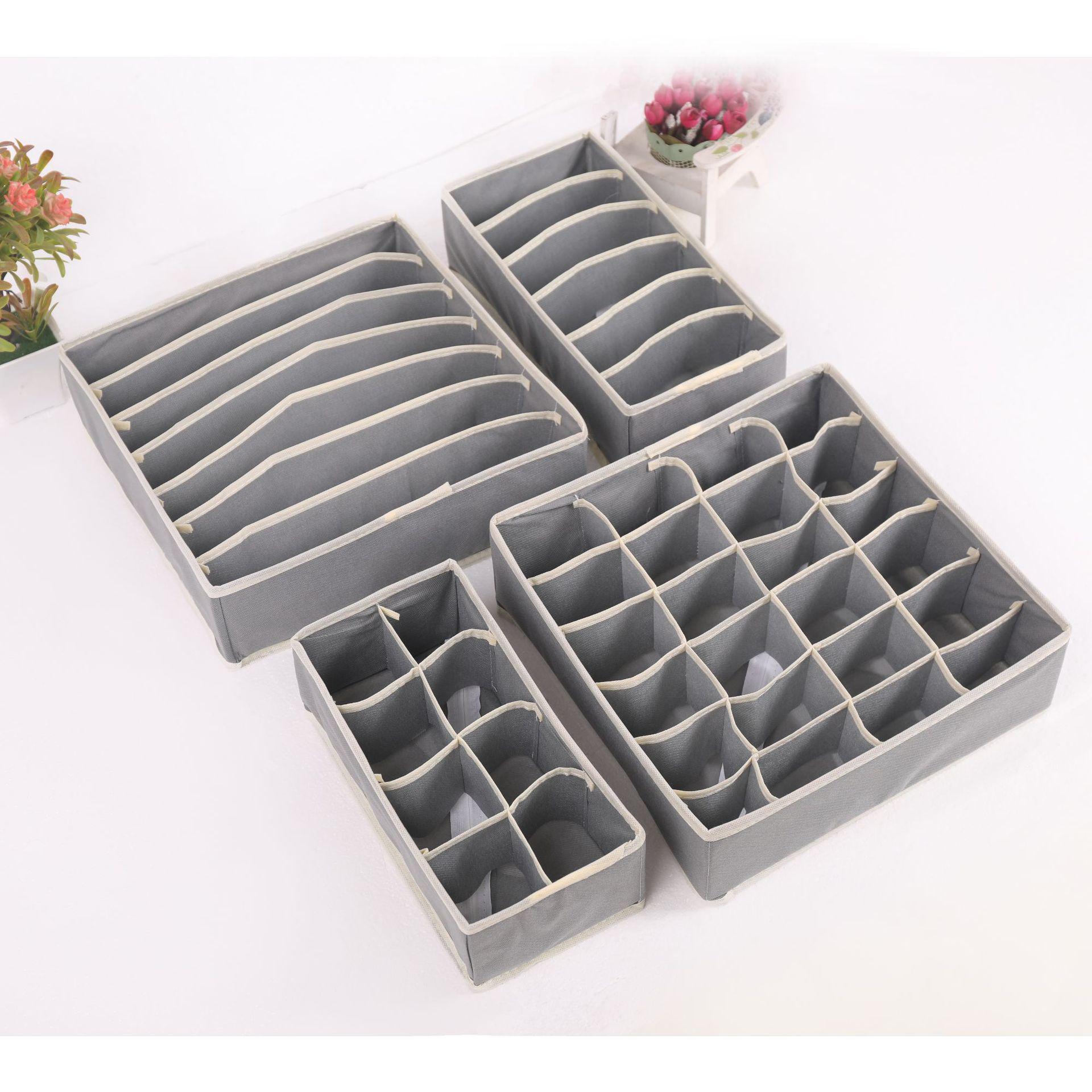 Four-Piece Mesh Drawer Organizer for Underwear, Socks, and Panties
