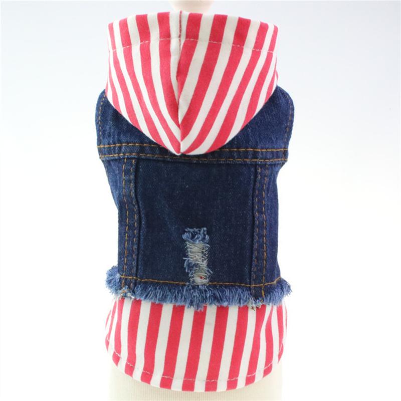 Frühlings-, Sommer-, Herbst- und Winterkleidung, neue Haustierkleidung für Hunde, Bichon Frise, Teddy, Bulldogge, gestreifte Jeansweste