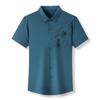 Summer New Men's Short-Sleeved Seamless Shirt Young and Middle-Aged Leisure Iron-Free Printed Shirt Lapel