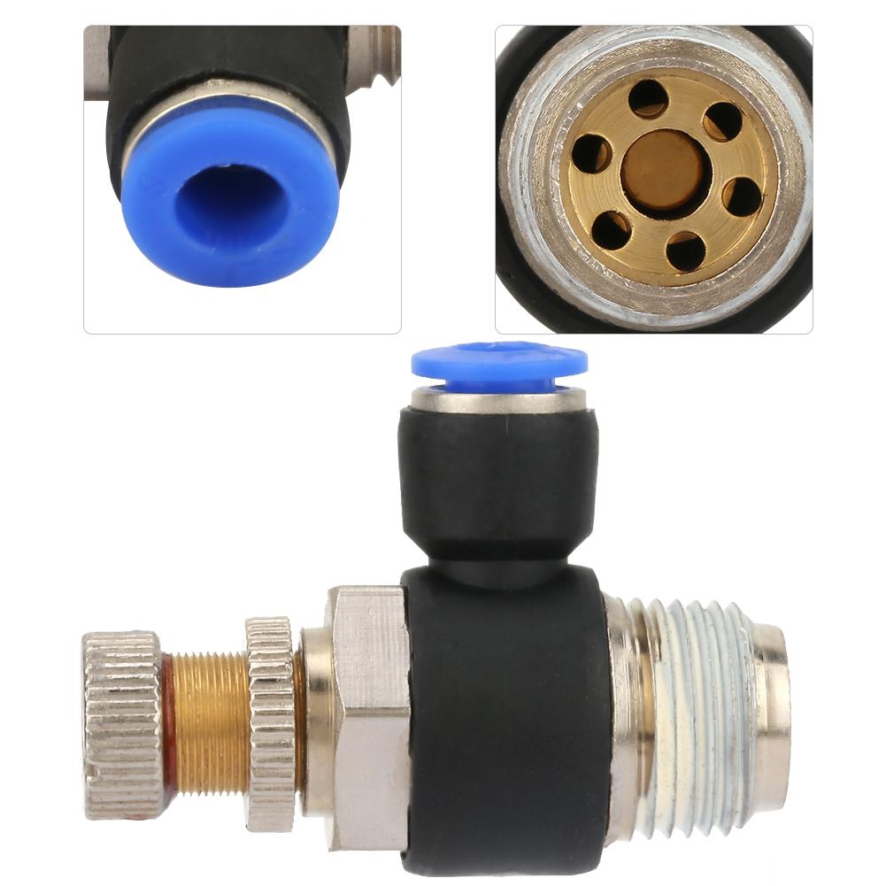 2pcs Tube Speed Controller Pipe Pneumatic Fitting Regulator Valve SL6-01