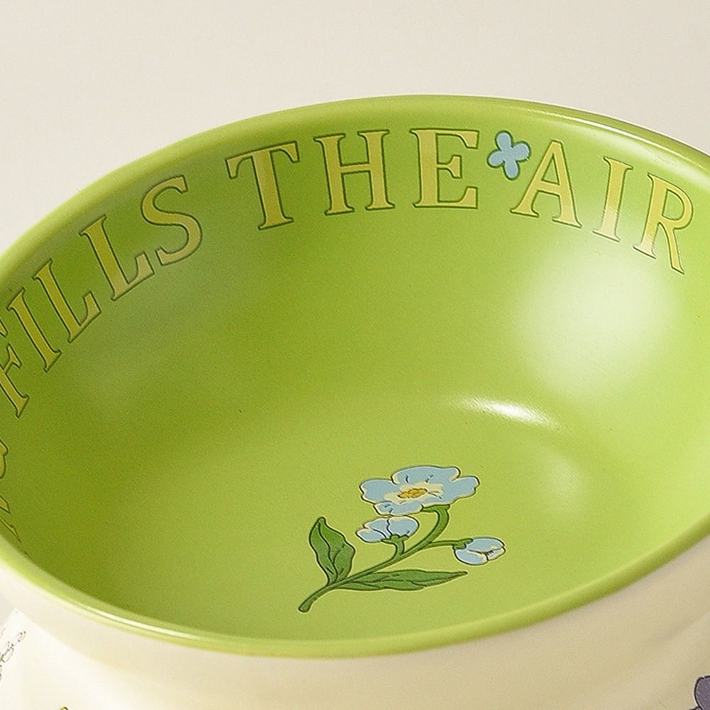 Green Cat Canned Food Bowl Rabbit Flower Pet Feeding Bowl Creative Ceramic Cat Bowl  Pet Supplies
