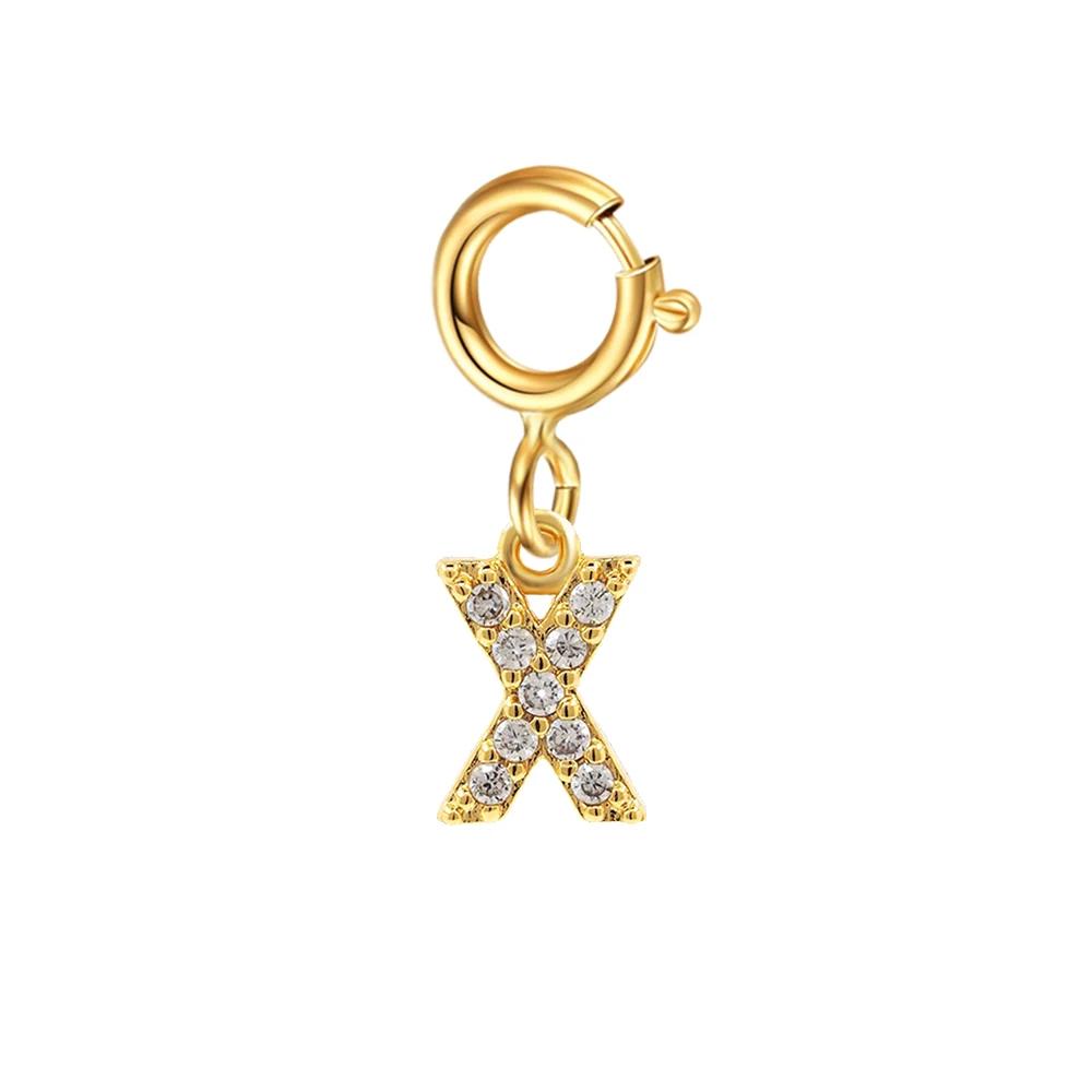 Alphabet Anfangsbuchstabe Anhänger Zirkonia Buchstabenanhänger für Zirkon Herstellung Halskette Ohrring Zirkonia Schlüsselanhänger DIY Zubehör