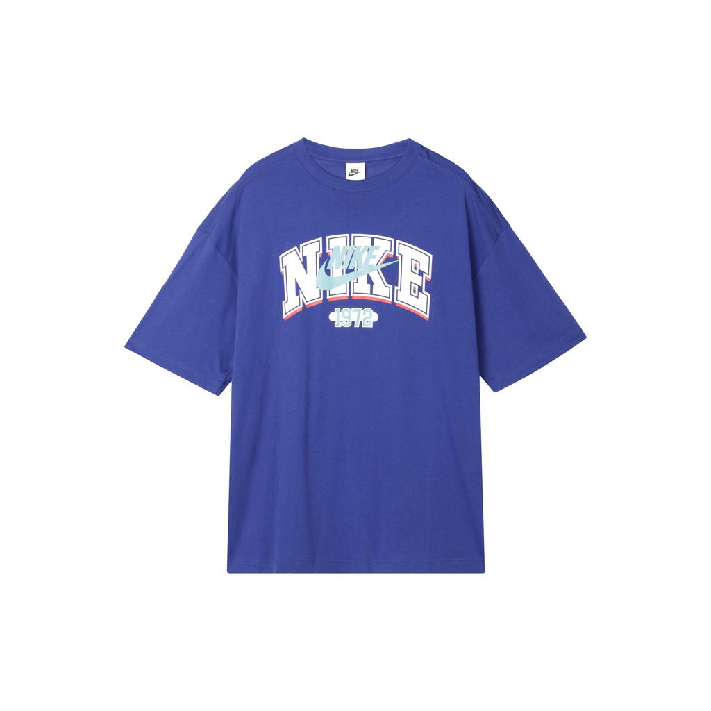 New Nike Drop Shoulder Sleeve T Shirt Women's Fitness Blue FQ7011-431