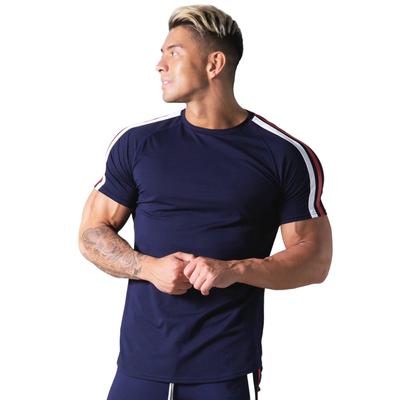 Cotton Slim T-shirt Men Gym Fitness Short Sleeve Tees Tops Male Summer Bodybuilding Training Clothing