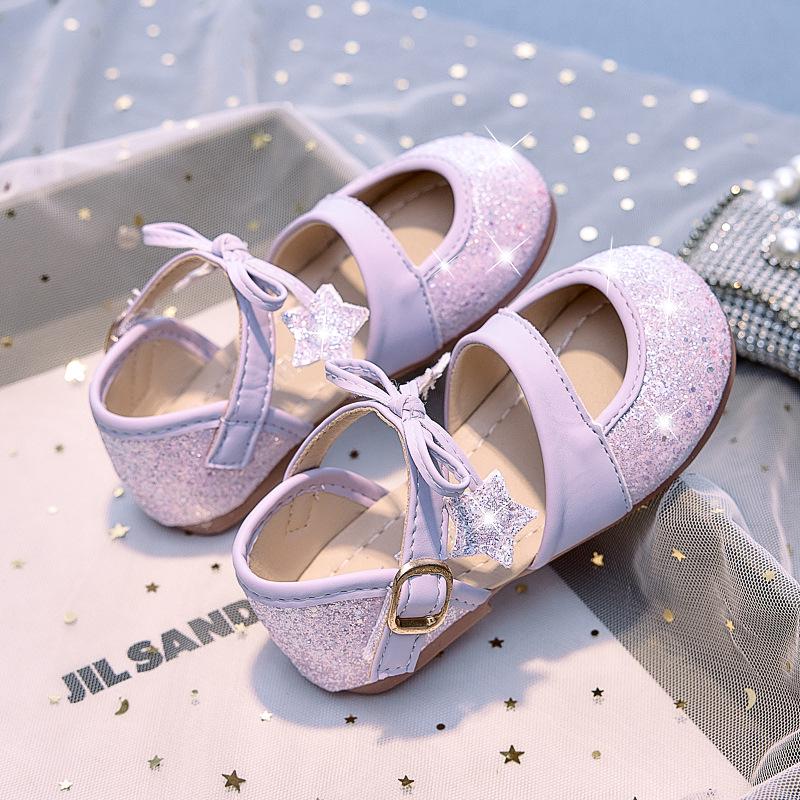 2026 Little Princess Pink Crystal Shoes - Sparkly Autumn Flats for Girls