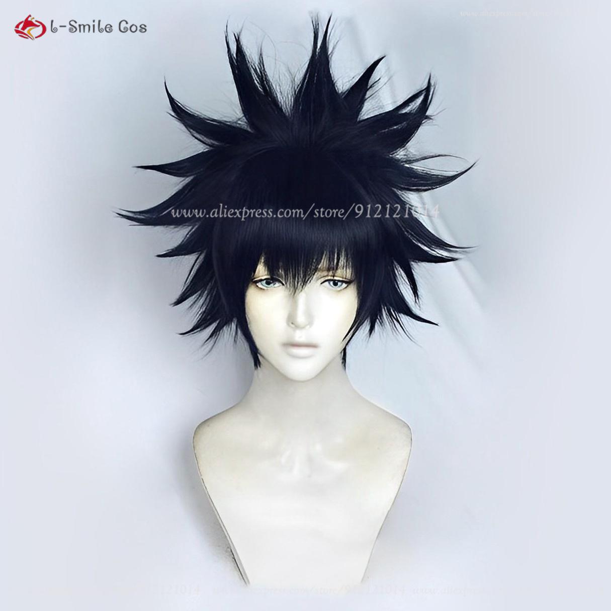 Fushiguro Megumi Cosplay Pruik Blauw Zwart Fushiguro Megumi Anime Pruiken Hittebestendig Synthetisch Halloween Rolspel Pruiken + Pruikenkap one size gray