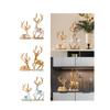 2Pcs Reindeer Sculpture Ornament Valentine's Day Deer Figurine Elk Resin Statue for Desktop Home Bookshelf Livingroom Bedroom