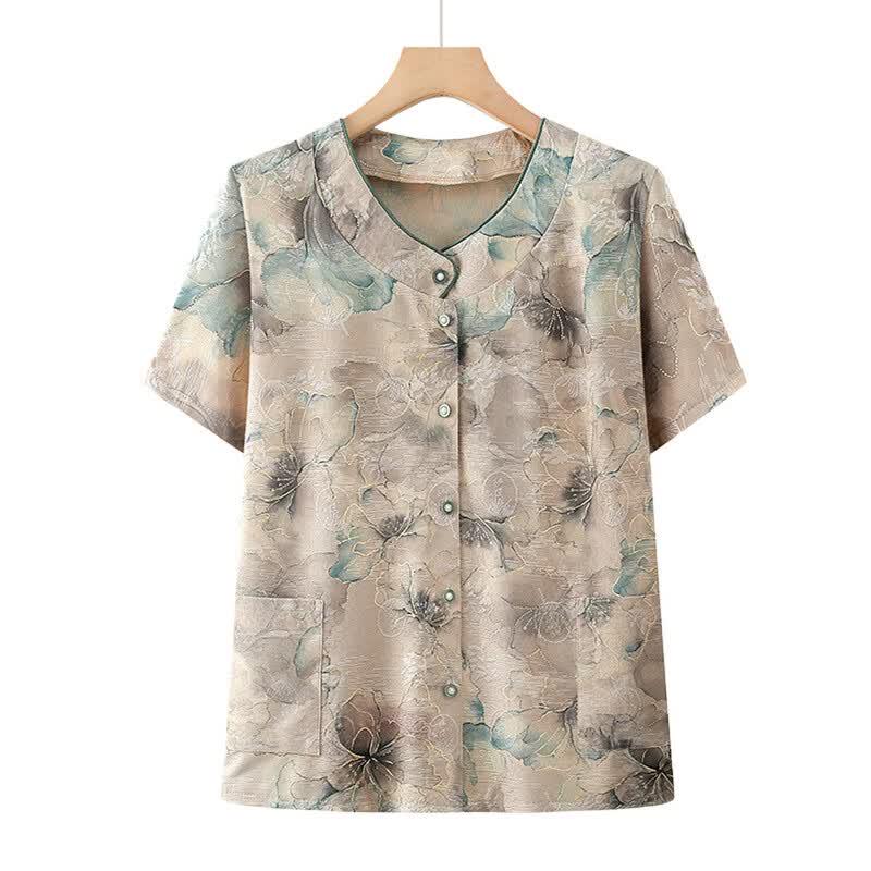Tang Lady New Chinese Style Embroidered Summer Shirt XL