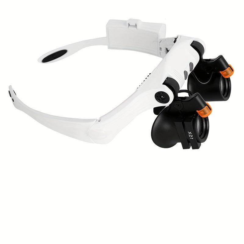 2-piece Head Mounted Magnifying Glass, Interchangeable Cooling and Heating Light, Detachable Lens, Used for Close Range Work