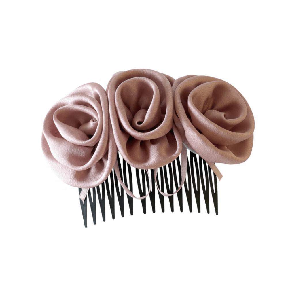 

Solid Color Flowers Hairpin Bohemian Chignon Hair Clip Elegant Floral Hair Comb Bride
