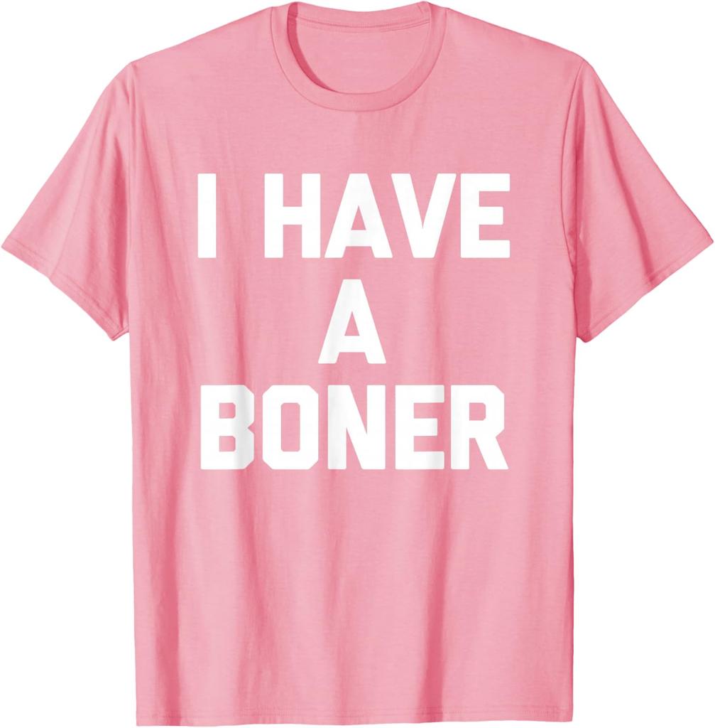 Unisex Funny Novelty I HAVE A BONER Letter Vintage T Shirt Streetwear Tee Unisex Meme Harajuku ONeck Short Sleeve
