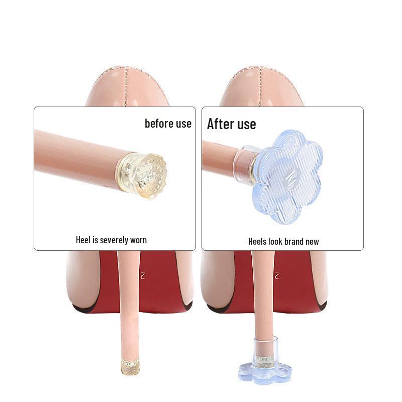 Women's Floral Anti-Slip Wear-Resistant Silent Stiletto Heel Protector for Latin Dance Shoes