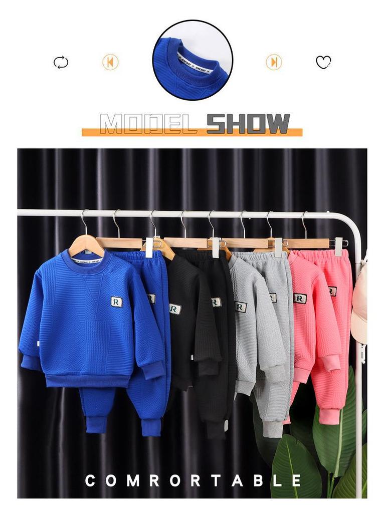 Elegante set felpa coreana primavera/autunno 2025 per ragazzi e ragazze
