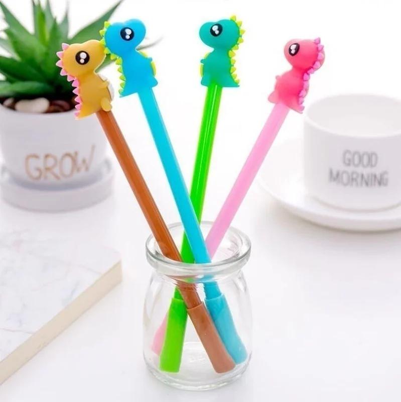 Dinosaur Pens Korean Stationery Cute Kawaii Cartoon Dinosaur Gel Pen School Office Supplies Creative Gifts Color Random