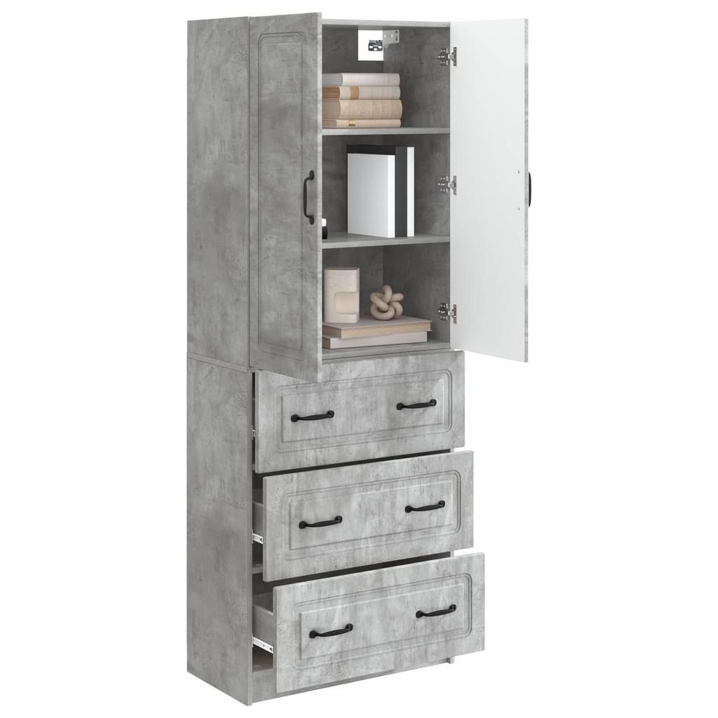 2 Piece Cabinet Set Concrete Gray 66 x 34.5 x 87 cm Particleboard