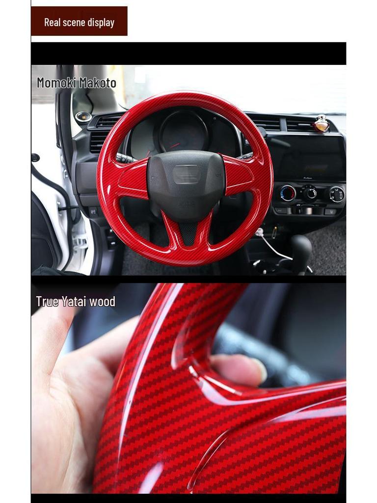 Carbon Fiber Steering Wheel Cover for New Fit, Vezel, XRV, Greiz, Crider - Protection & Modification Sticker.