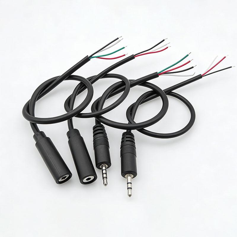 3Set 25/30cm 2.5mm 3.5MM 2/3/4 Core 2pole 3pole 4pole Mono Stereo Male Female Audio Extension Cable Headset Aux Connector