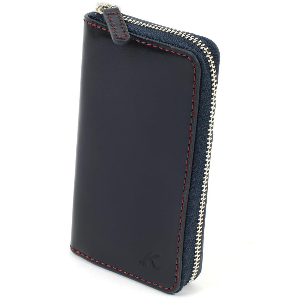 [Kitamura] Tanned Leather Key Case ZH0483 Dark Blue/Wine Stitch [Navy]