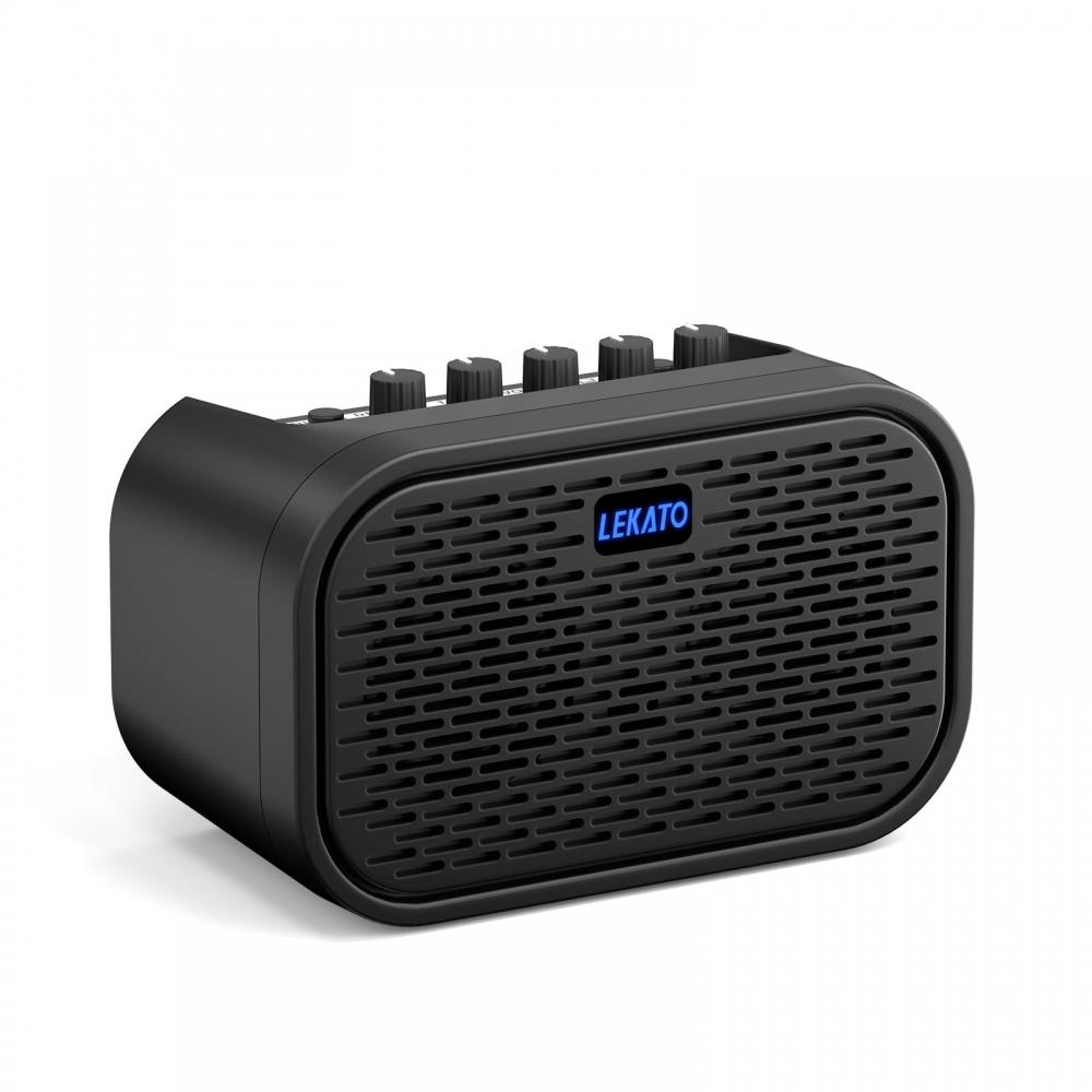 

10 Вт LEKATO 3 EQ Bluetooth Мини-гитарный усилитель заряжаемый электрогитарный усилитель Чистый разрыв с задержкой
