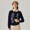Zhaojun Women's Floral Cashmere Knit Cardigan