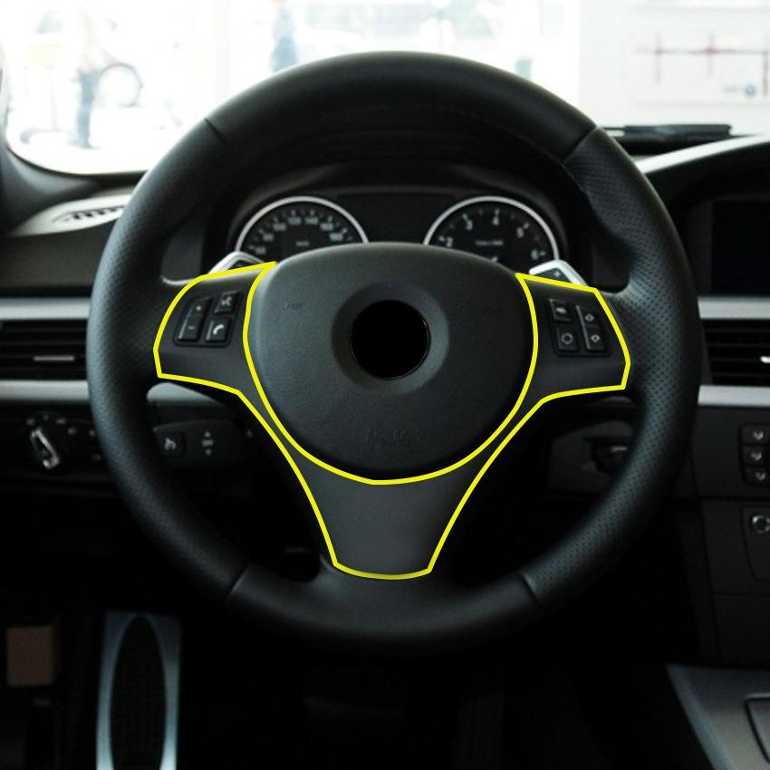 Carbon Fiber Car Steering Wheel Button Decoration Frame Trim for BMW  3 Series E90 E91 E92 E93 2004-2012 Interior Accessories