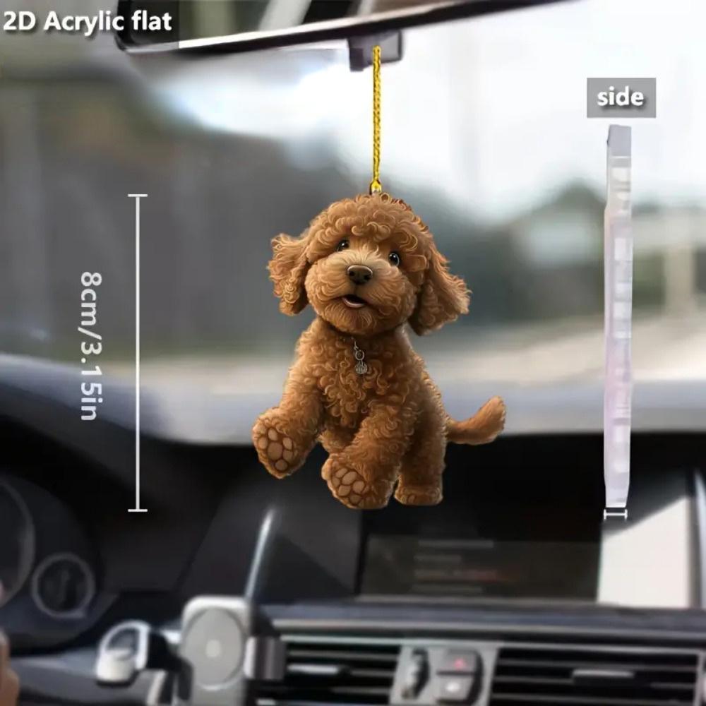 Ciondolo 2D orsetto cane per specchietti auto e portachiavi. Un accessorio creativo per le vacanze.