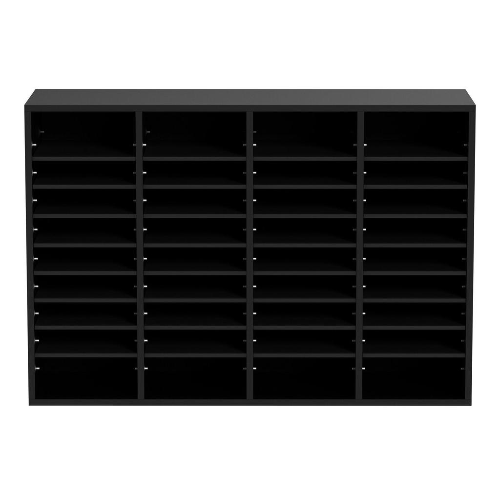 Wood Literature Organizer, 36 Compartments, File Sorter with Removable Shelves, Mailboxes Slot for Office Home Classroom Mailrooms Organization, EPA