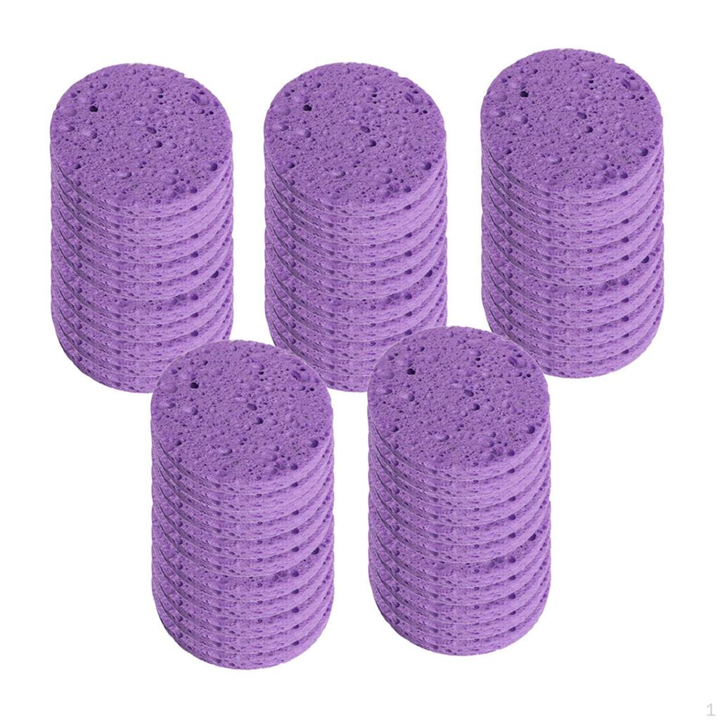 10 Pieces Face Cleansing Pads Facial Sponges Makeup Removal Wood Pulp Cotton Elastic