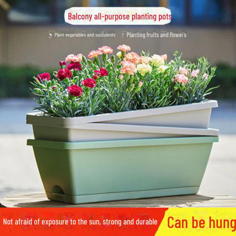Hollen Extra Large Rectangular Vegetable and Flower Planting Pots for Balcony or Family Use