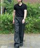 HERVINO Cable Collar Muscle Fit Short Sleeve Knit [Black]