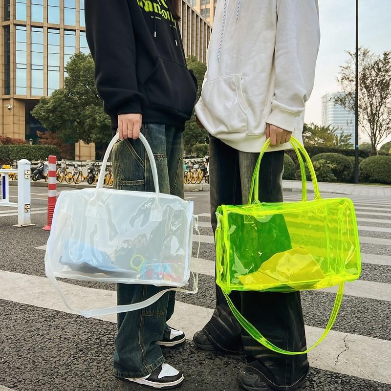 Borsa Tote da Viaggio in PVC Stile Transfrontaliero per Uomo e Donna con Design Impermeabile e Grande Capacità