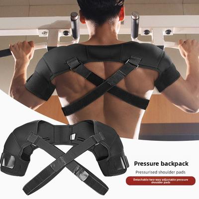 Protectores de Hombro Deportivos Removibles con Ajuste Bidireccional Presurizado Transpirable Dobles Correas de Hombro Doble Cubierta Protector de Espalda